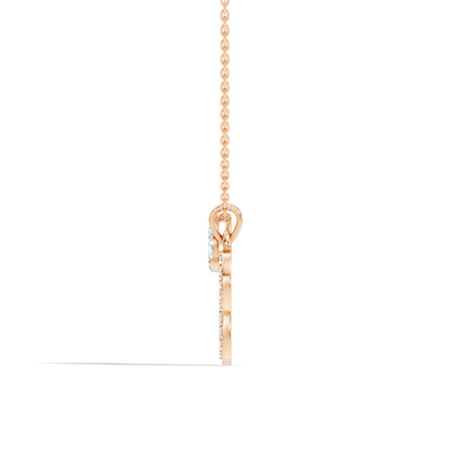 14K Gold Unisex Pendant with Round & Marquise Cut Diamonds Alphabet P Inspired Jewelry