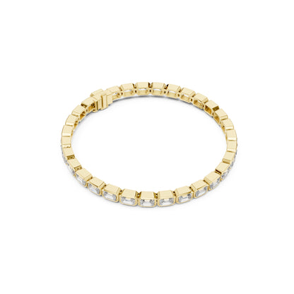 9.30Ct Emerald Cut Top Grade Diamond Elegant Minimalist Bezel Set Vintage Stunning Party Wear Bracelet  For Her