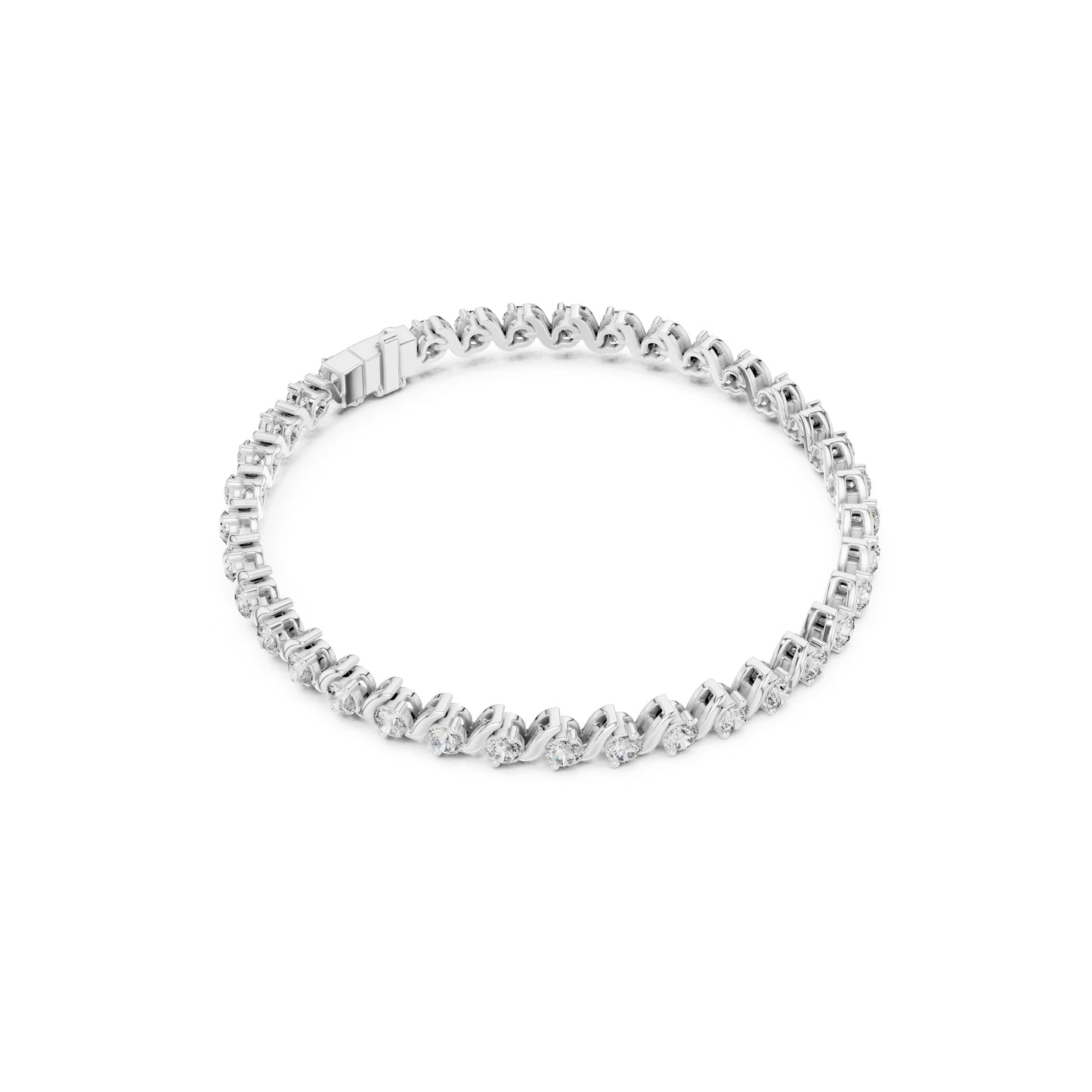 3.24  Ct Round Cut Top Grade Diamond Vintage Antique Delicate Stunning Party Wear Tennis Bracelet