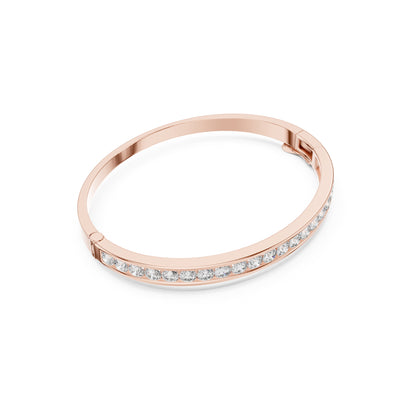 3.57Ct Round Cut White Colorless Diamond Art Deco Cluster Vintage Party Wear Bangle Gift For Women's