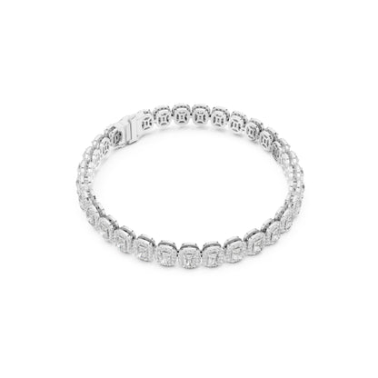 6.40CT Round and Radiant Cut Diamond Unique Prong Set Handcrafted Classic Wedding Wear Bracelet Gift For Women's
