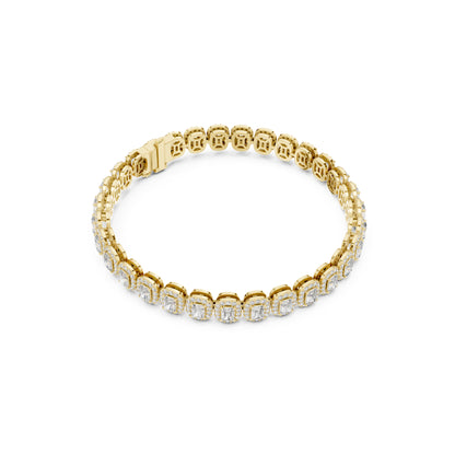 6.40CT Round and Radiant Cut Diamond Unique Prong Set Handcrafted Classic Wedding Wear Bracelet Gift For Women's