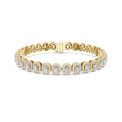 6.40CT Round and Radiant Cut Diamond Unique Prong Set Handcrafted Classic Wedding Wear Bracelet Gift For Women's