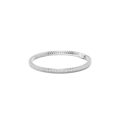 Prong Set 3.95Ct Oval Cut White Colorless Lab Grown Diamond Unique Hand Crafted Dainty Tennis Wedding Wear Bracelet
