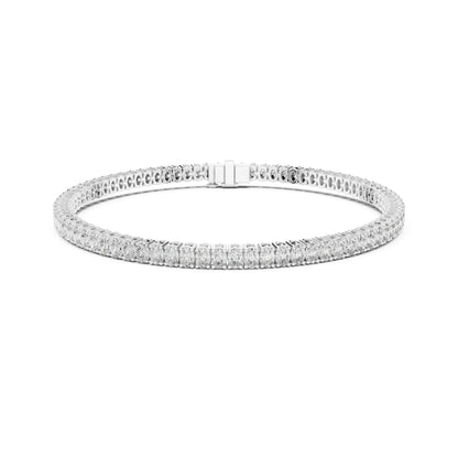 Prong Set 3.95Ct Oval Cut White Colorless Lab Grown Diamond Unique Hand Crafted Dainty Tennis Wedding Wear Bracelet