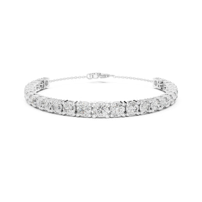 7.14Ct Round Cut High Quality Lab Grown Diamond Vintage Cluster Sparkling Dainty Charm Bracelet For Women's