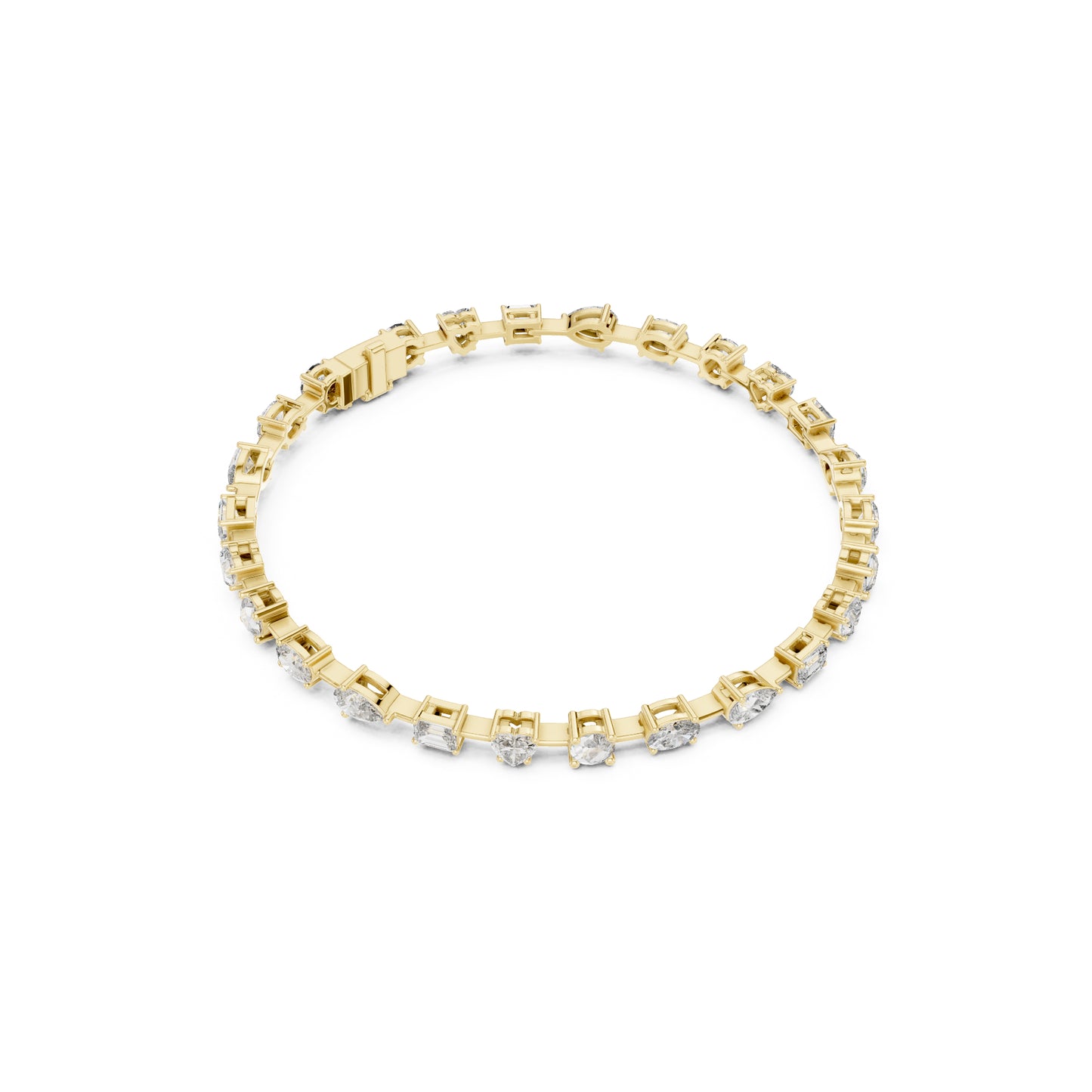 4.77Ct Multi Shape Diamond Vintage Cluster 14k Solid Rose Gold Dainty Perfect Handmade Party Wear Tennis Bracelet Gift For Her