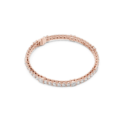 6.52Ct Round and Princess Cut White Colorless Lab Grown Diamond Unique Vintage Elegant Classic Wedding  Bracelet Gift For Women's