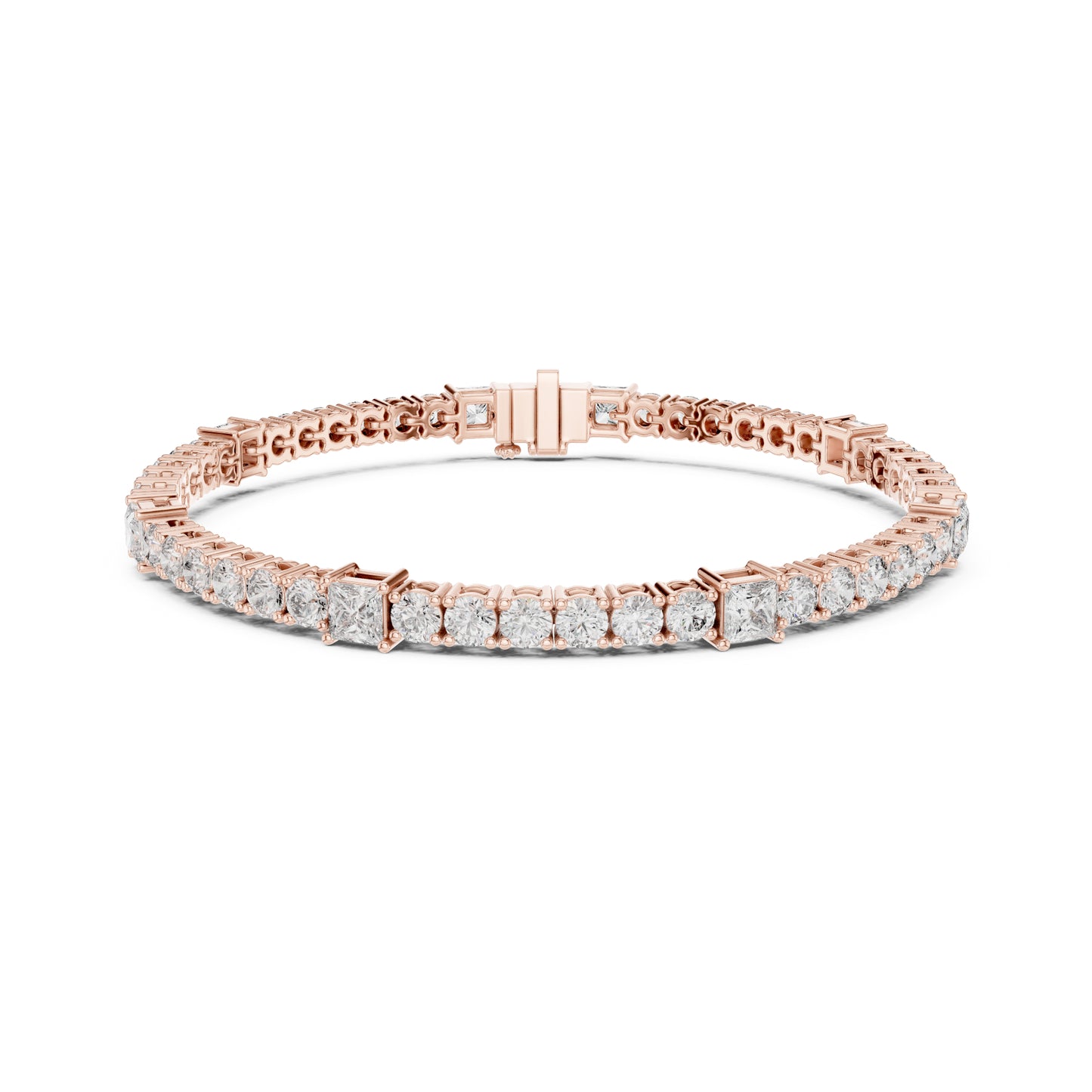 6.52Ct Round and Princess Cut White Colorless Lab Grown Diamond Unique Vintage Elegant Classic Wedding  Bracelet Gift For Women's