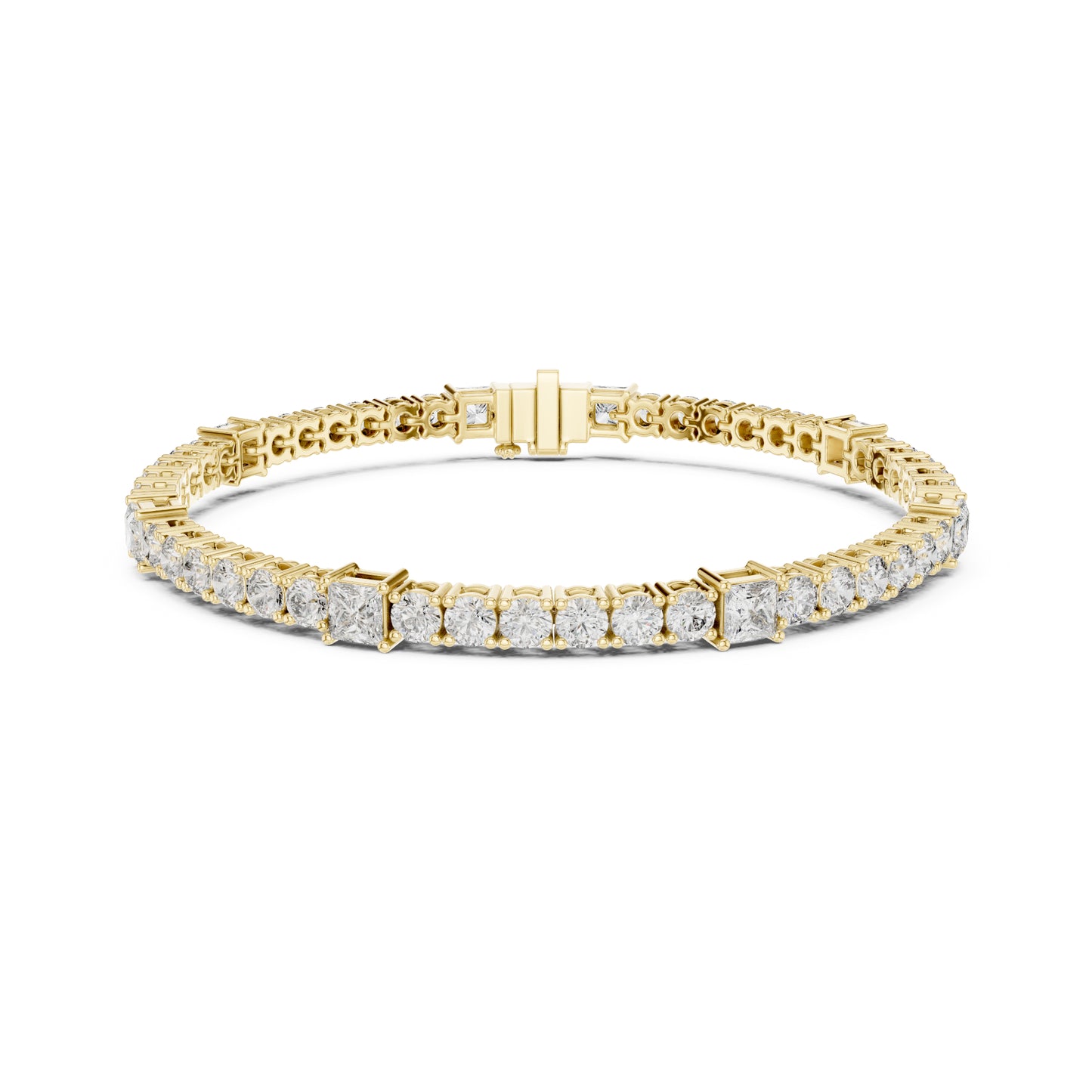 6.52Ct Round and Princess Cut White Colorless Lab Grown Diamond Unique Vintage Elegant Classic Wedding  Bracelet Gift For Women's