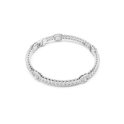 14 K Solid Yellow Gold Emerald Cut Natural Diamond Round Antique Stunning Perfect Line Bracelet Anniversary Gift For Her