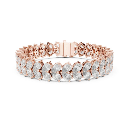 17.58 CT  pear Cut Top Grade Diamond Unique Simple Delicate Cluster Tennis Bracelet Gift For Her