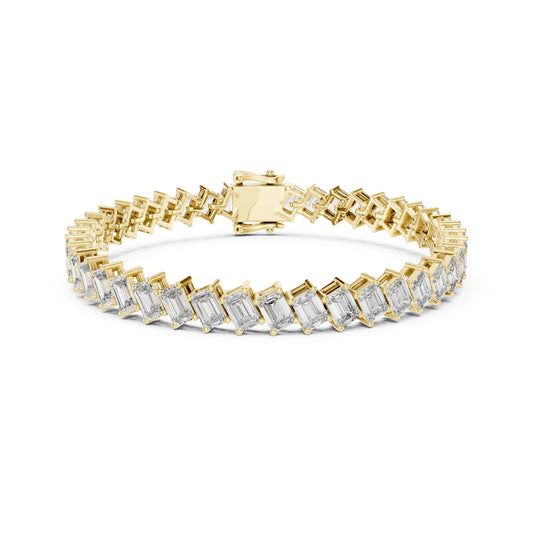 Vintage 14.7 Ct Round Cut White Colorless Diamond Prong Set Minimalist Stacking Party Wear Tennis Bracelets