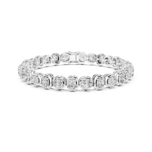 Round Cut Top Grade Labgrown Diamond Elegant Prong Set Classic Wedding Tennis Bracelet For Women's