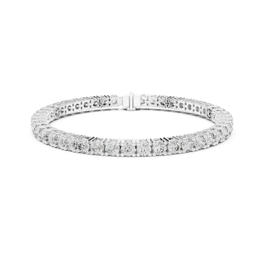 7.65 CT Round Cut White Colorless Diamond Prong Set Minimalist Stacking Party Wear Tennis Bracelet