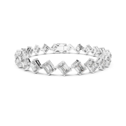 Vintage 15.79 Round Cut Lab Grown & Natural Diamond Unique Delicate Classic Dainty Stackable Tennis Bracelet For Her