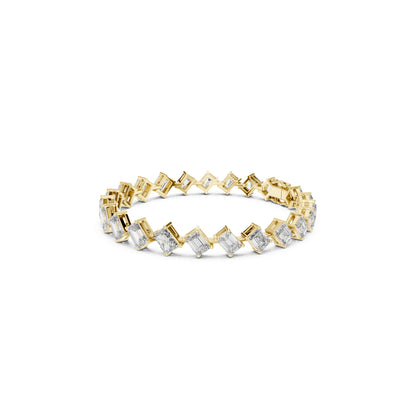 Vintage 15.79 Round Cut Lab Grown & Natural Diamond Unique Delicate Classic Dainty Stackable Tennis Bracelet For Her