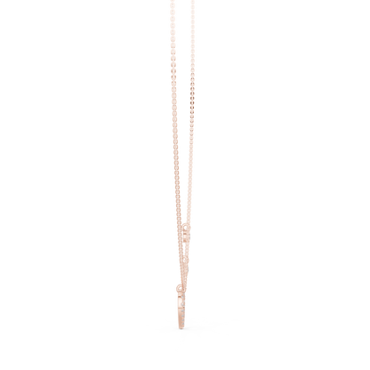 Heart Shape Round Cut Natural & Lab Grown Diamond 14k Rose Gold  Very Sparkle  Classic Necklace For Her