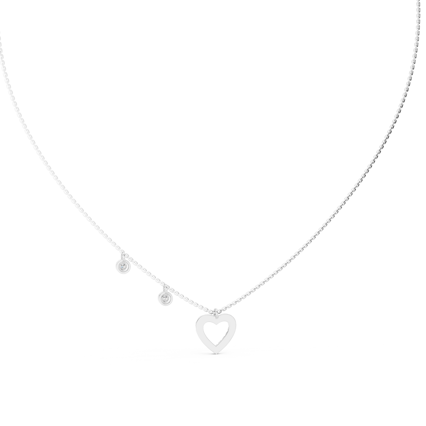 Heart Shape Round Cut Natural & Lab Grown Diamond 14k Rose Gold Very Sparkle Classic Necklace For Her