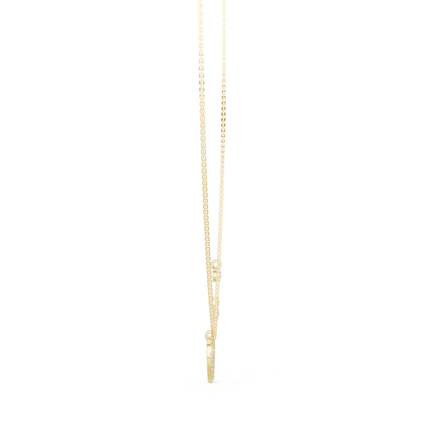 Heart Shape Round Cut Natural & Lab Grown Diamond 14k Rose Gold Very Sparkle Classic Necklace For Her