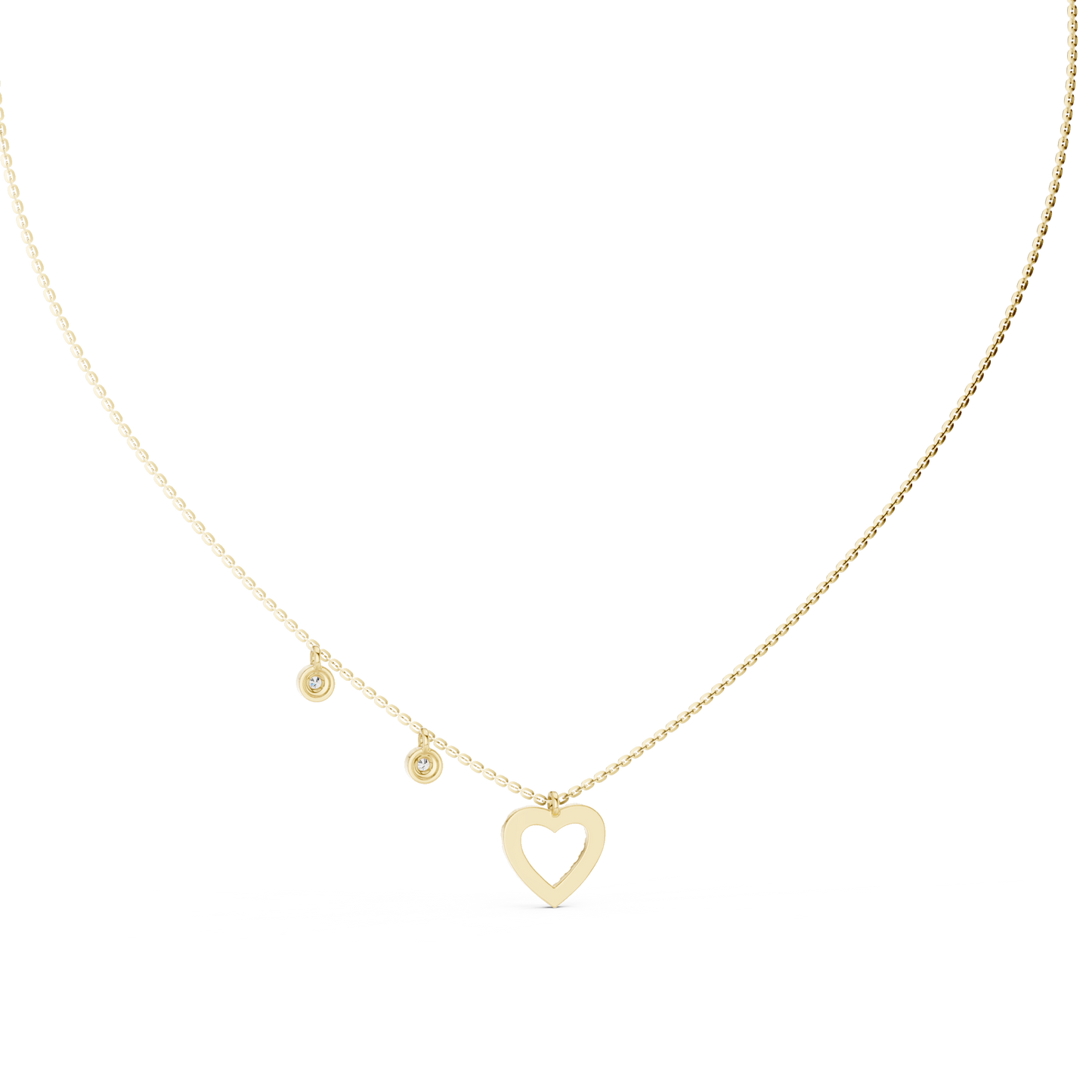 Heart Shape Round Cut Natural & Lab Grown Diamond 14k Rose Gold Very Sparkle Classic Necklace For Her