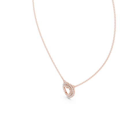18k Solid Gold Round Cut Lab Grown Diamond Unique Daily Wear Women Necklace
