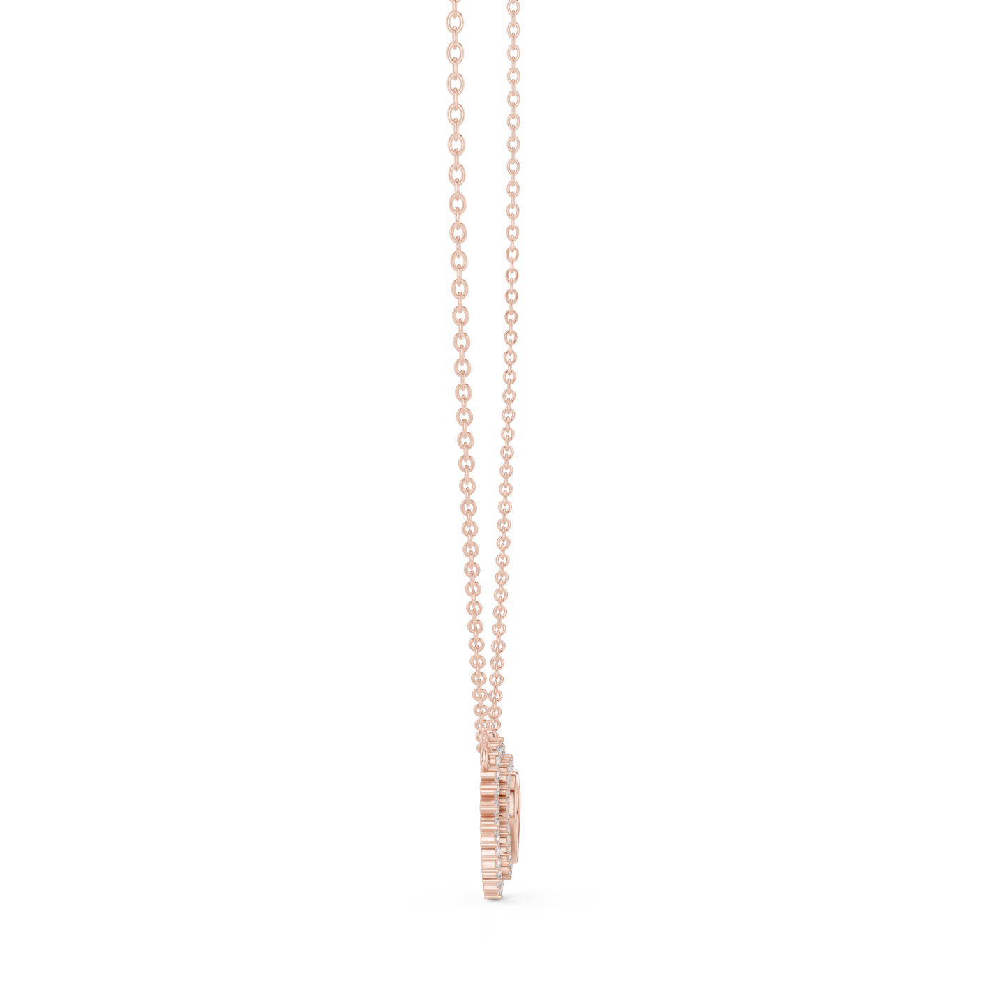 18k Solid Gold Round Cut Lab Grown Diamond Unique Daily Wear Women Necklace