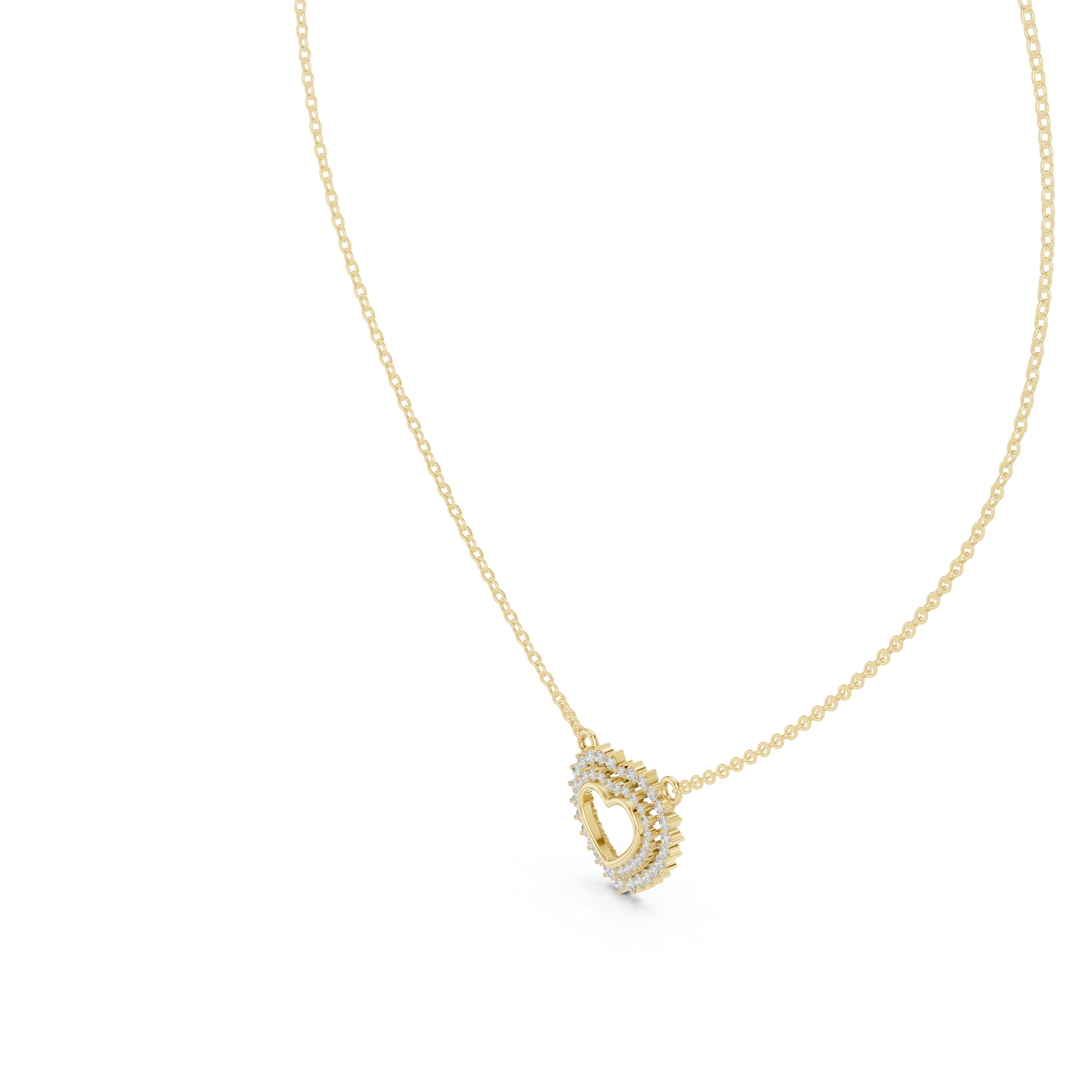 18k Solid Gold Round Cut Lab Grown Diamond Unique Daily Wear Women Necklace