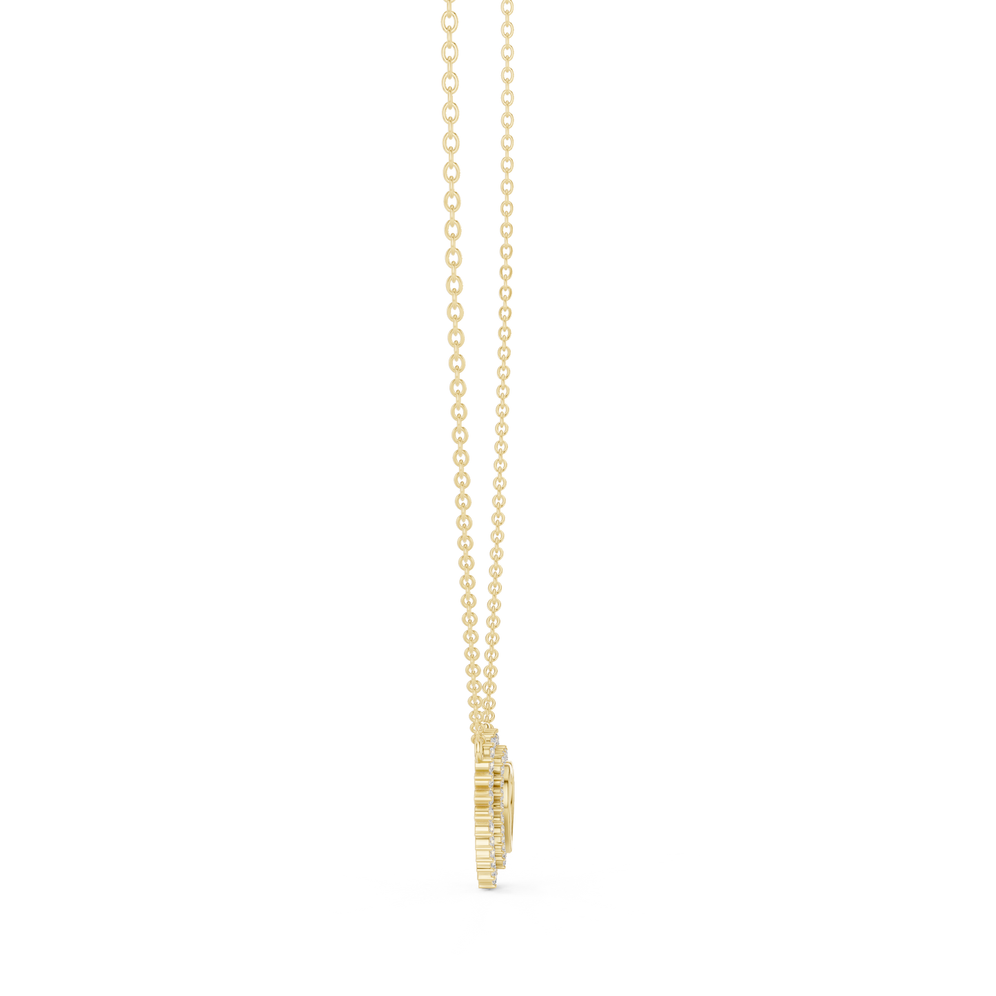 18k Solid Gold Round Cut Lab Grown Diamond Unique Daily Wear Women Necklace