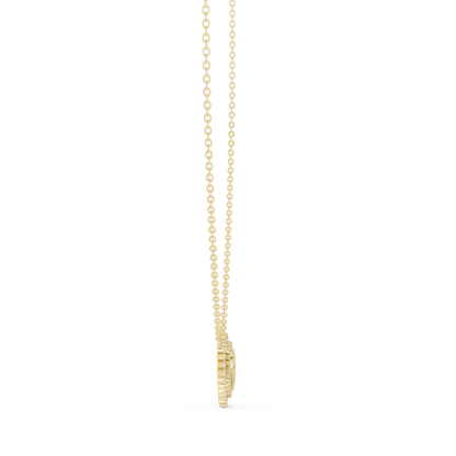 18k Solid Gold Round Cut Lab Grown Diamond Unique Daily Wear Women Necklace