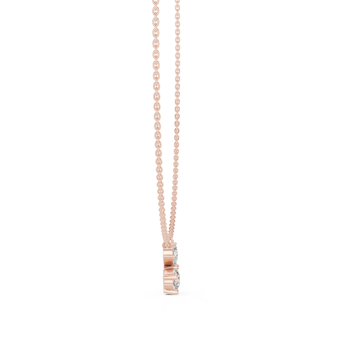 2.21 Carat Round Shape Lab Grown Diamond Solitaire Vintage Four Stone Diamond Necklace For Using Party Wear Look