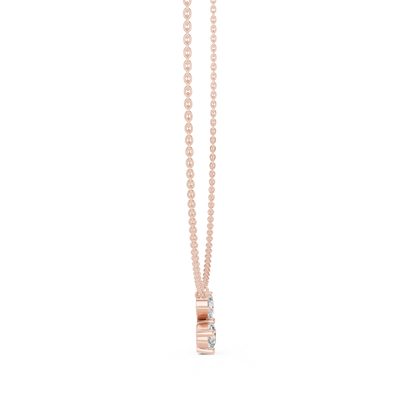 2.21 Carat Marquise ,Pear & Round Shape Lab Grown  Solitaire Vintage Four Stone Diamond Necklace For Party Wear Look