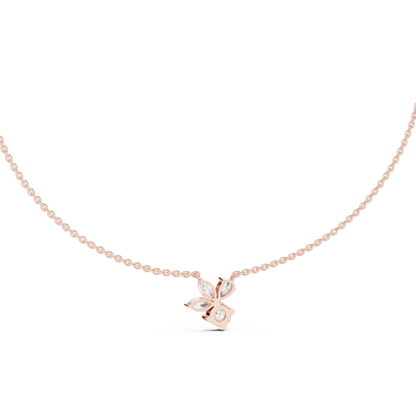 2.21 Carat Marquise ,Pear & Round Shape Lab Grown  Solitaire Vintage Four Stone Diamond Necklace For Party Wear Look