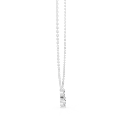 2.21 Carat Marquise ,Pear & Round Shape Lab Grown  Solitaire Vintage Four Stone Diamond Necklace For Party Wear Look