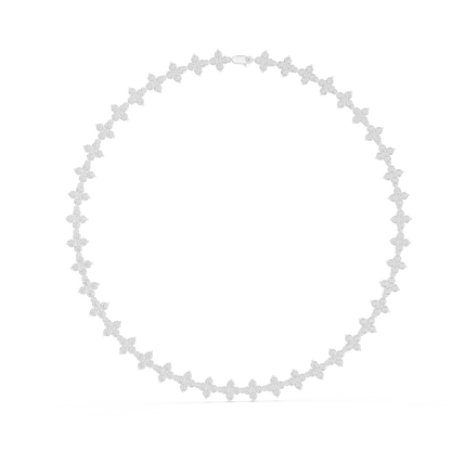 19.80 Ct 18K Solid Rose Gold Round Shape Natural & Lab Grown Tennis Diamond  Necklace Gift For Her