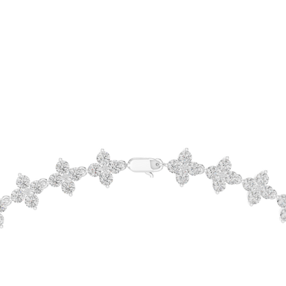 19.80 Ct 18K Solid Rose Gold Round Shape Natural & Lab Grown Tennis Diamond  Necklace Gift For Her