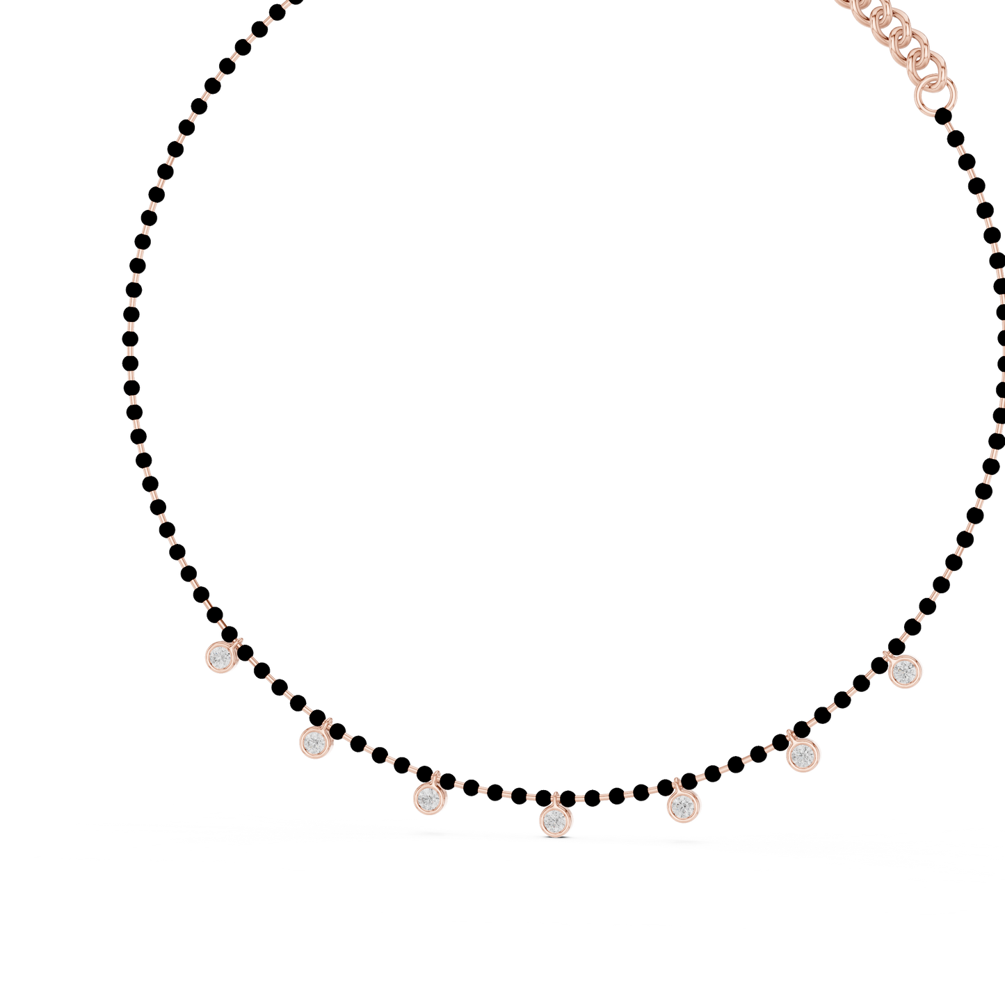 7 Stone 10k Solid White Gold Round Cut Lab Grown & Natural Diamond Graduation Necklace For Anniversary Gift