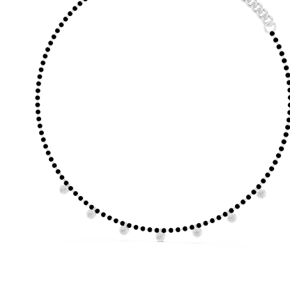 7 Stone 10k Solid White Gold Round Cut Lab Grown & Natural Diamond Graduation Necklace For Anniversary Gift