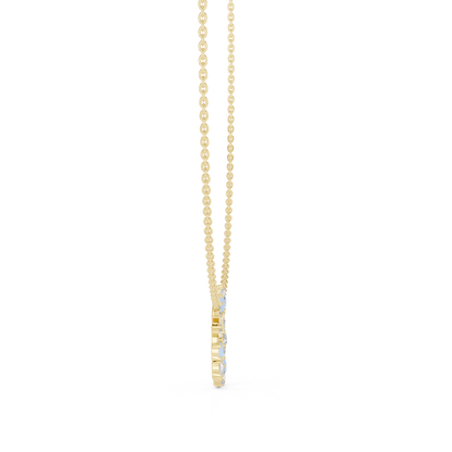 2.52 Ct All Shapes Round, Pear, Marquise, Emerald Lab Grown Diamond Round Style Wedding Wear 14k Solid Gold Necklace