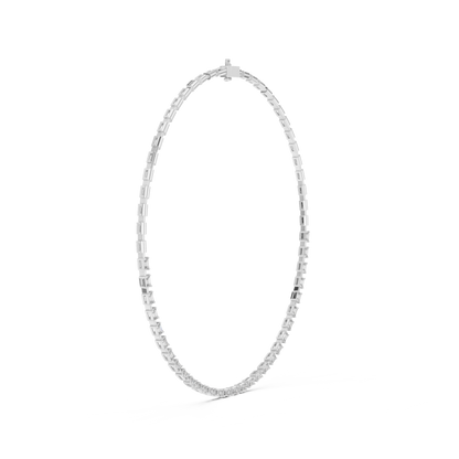 6.09 Ct Emerald Cut Lab grown Diamond 18k Solid Gold Stunning Fabulous Diamond Necklace For Her