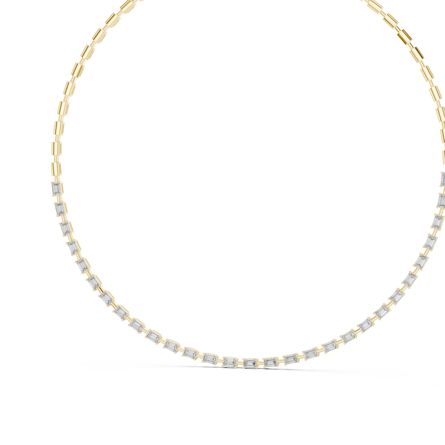 6.09 Ct Emerald Cut Lab grown Diamond 18k Solid Gold Stunning Fabulous Diamond Necklace For Her