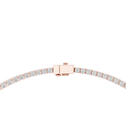 14k Solid Rose Gold Round & Oval Cut Lab Grown fantastic Vintage Diamond Necklace For Bridal Gift