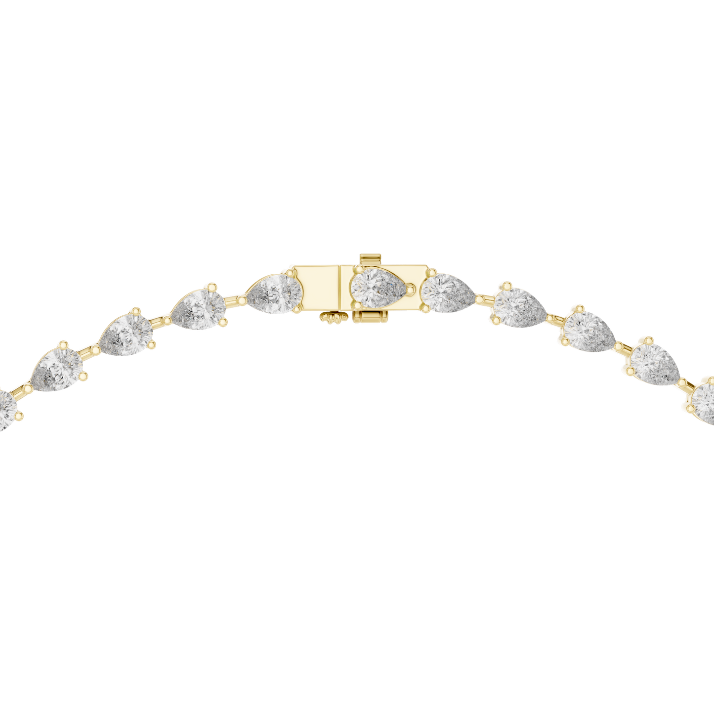 10k Solid White Gold Pear Shape Lab Grown Diamond With Tennis Classic Women Diamond Necklace