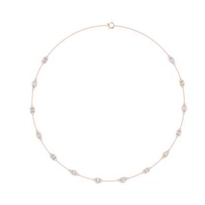 3.15 Ct Emerald & Marquise Cut Lab Grown Diamond Daily Wear Women Diamond Necklace