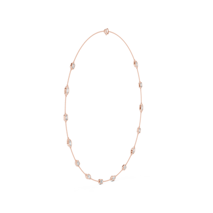 3.15 Ct Emerald & Marquise Cut Lab Grown Diamond Daily Wear Women Diamond Necklace