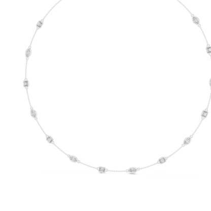 3.15 Ct Emerald & Marquise Cut Lab Grown Diamond Daily Wear Women Diamond Necklace