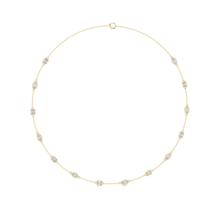 3.15 Ct Emerald & Marquise Cut Lab Grown Diamond Daily Wear Women Diamond Necklace