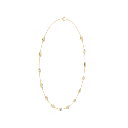 3.15 Ct Emerald & Marquise Cut Lab Grown Diamond Daily Wear Women Diamond Necklace