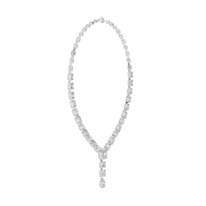 Round, Oval, Emerald At All Shapes Lab grown Diamond 14k Solid Gold Antic Look Diamond Necklace for Her