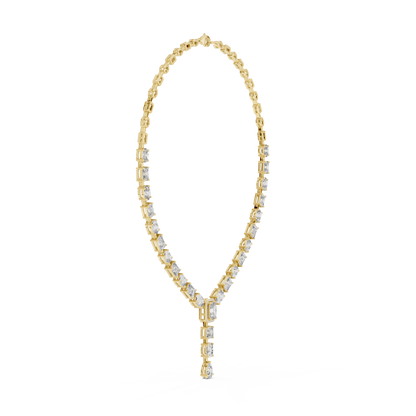 Round, Oval, Emerald At All Shapes Lab grown Diamond 14k Solid Gold Antic Look Diamond Necklace for Her